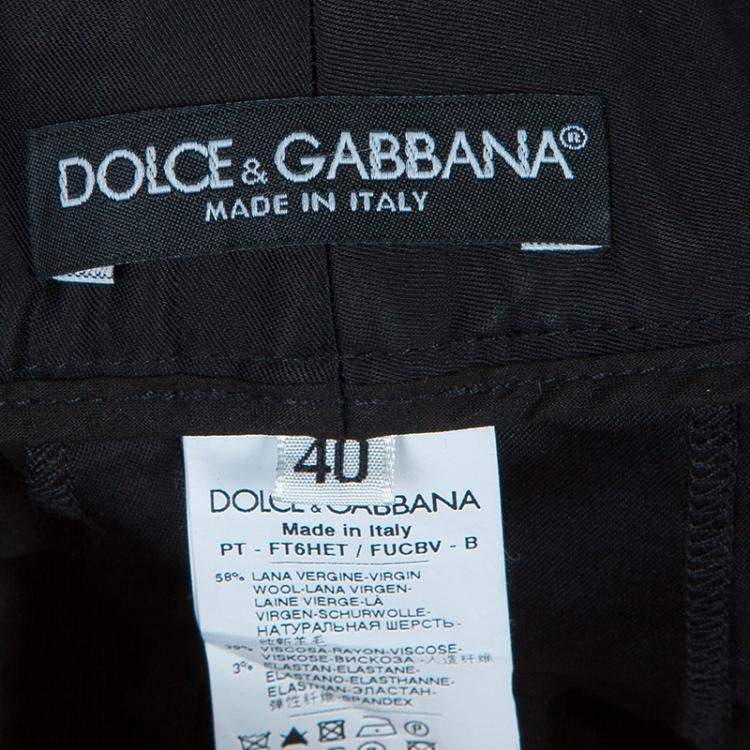Pre Owned Dolce & Gabbana Black Satin Trousers S