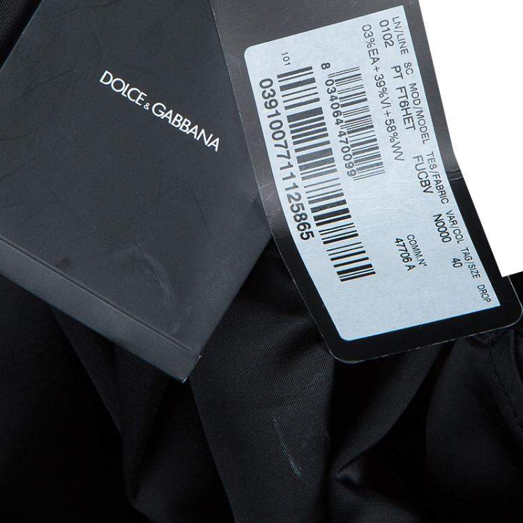 Pre Owned Dolce & Gabbana Black Satin Trousers S