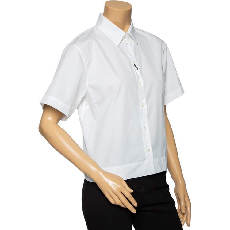 Pre Owned Dolce & Gabbana White Cotton Short Sleeve Shirt M