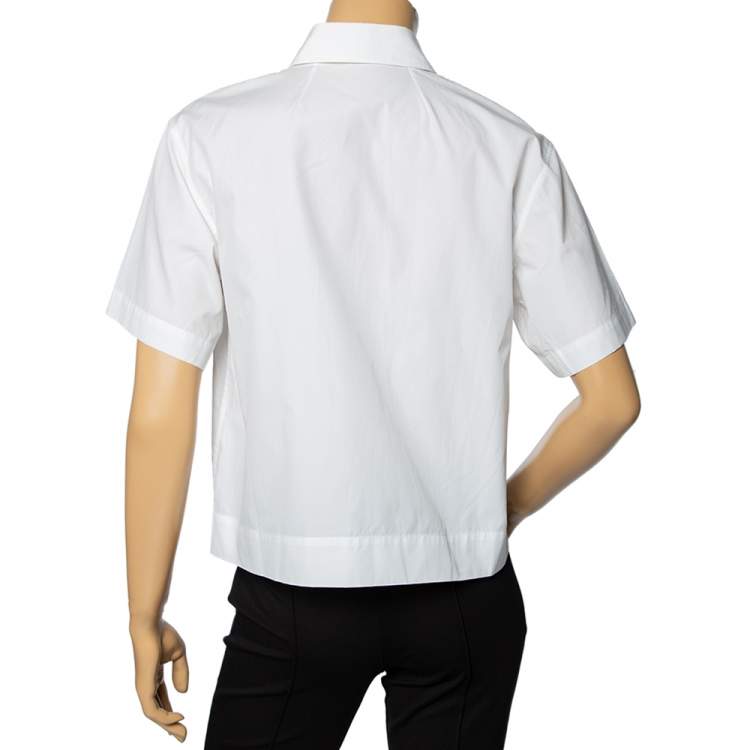 Pre Owned Dolce & Gabbana White Cotton Short Sleeve Shirt M