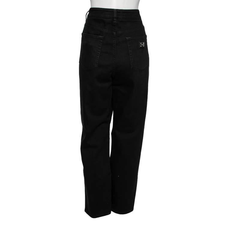 Pre Owned Dolce & Gabbana Black Denim Boyfriend Fit Jeans XL