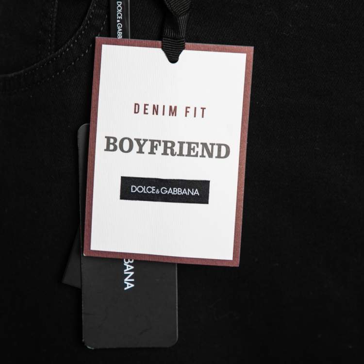 Pre Owned Dolce & Gabbana Black Denim Boyfriend Fit Jeans XL