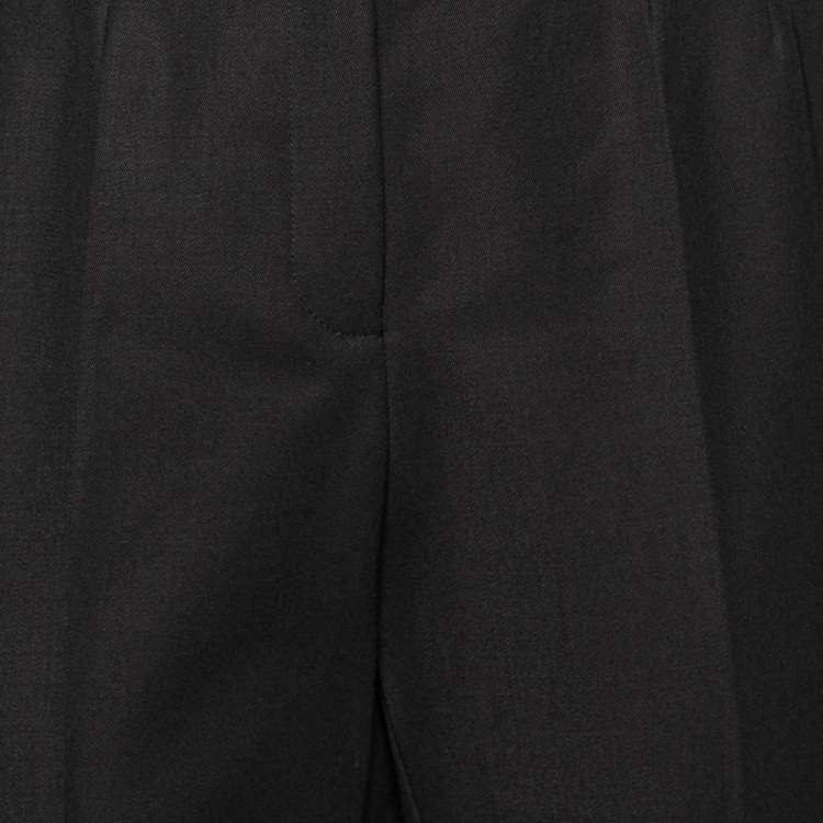 Pre Owned Dolce & Gabbana Black Wool Contrast Trimmed Pants M