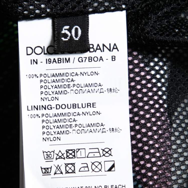 Pre Owned Dolce & Gabbana Blue Flamingo Printed Synthetic Hooded Jacket XL