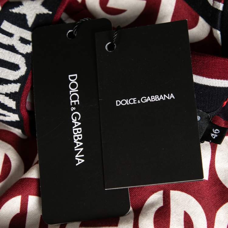 Pre Owned Dolce & Gabbana Red DG Mania Print Cotton Jersey T Shirt L
