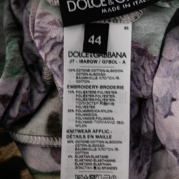 Pre Owned Dolce & Gabbana x Khaled Khaled Multicolor Jersey Crop Top Leggings Set M