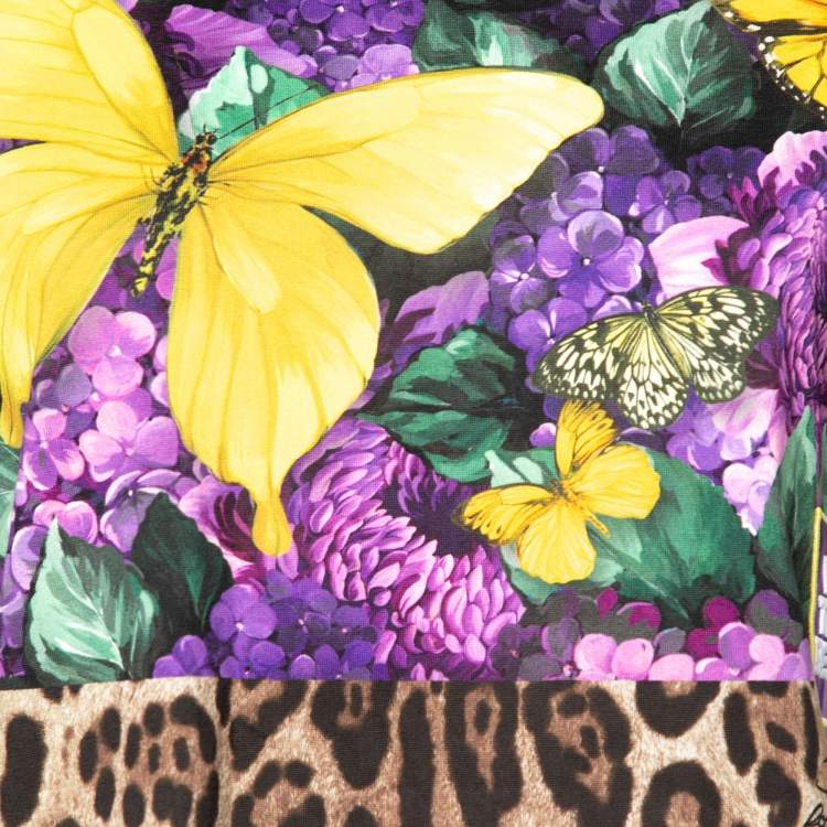 Pre Owned Dolce & Gabbana x Khaled Khaled Multicolor Jersey Crop Top Leggings Set M