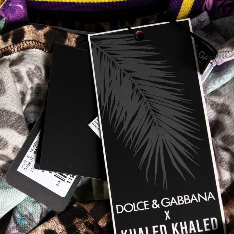 Pre Owned Dolce & Gabbana x Khaled Khaled Multicolor Jersey Crop Top S