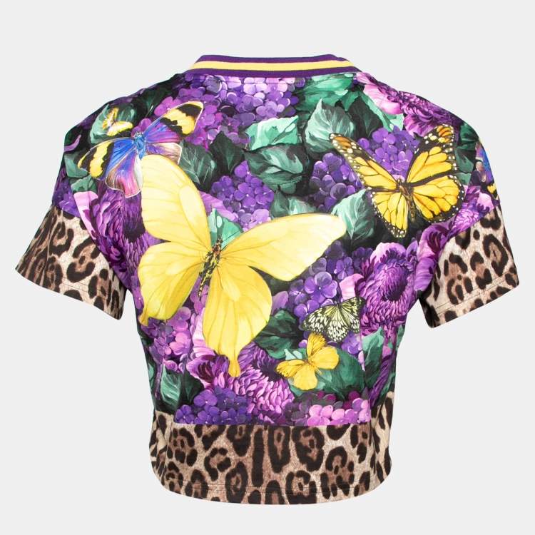 Pre Owned Dolce & Gabbana x Khaled Khaled Multicolor Jersey Crop Top S