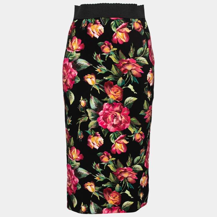 【関税＆送料込み】Dolce & Gabbana Crepe Skirt Double crepe miniskirt with DG embellishment in Black for
