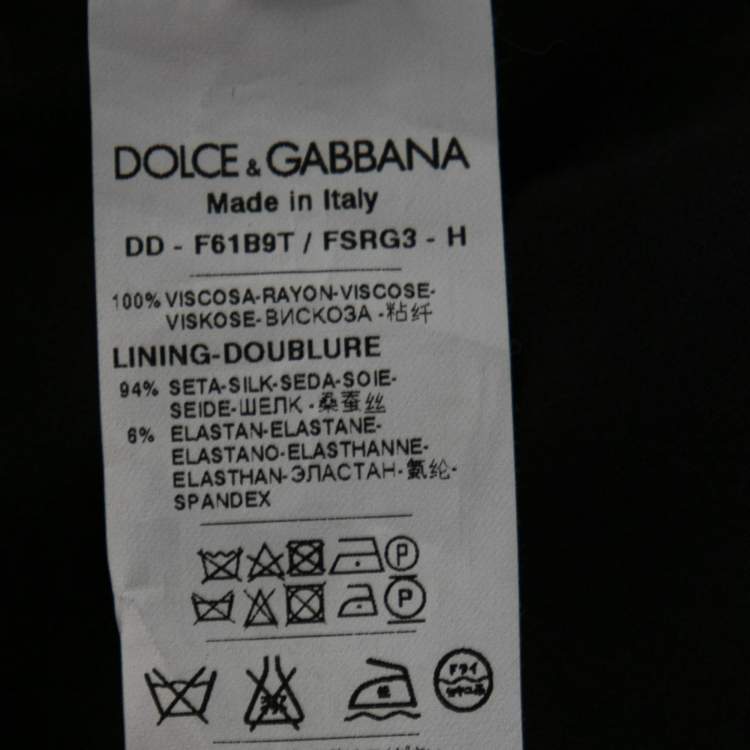 Pre Owned Dolce & Gabbana Black Tulip Printed Crepe Short Shift Dress L