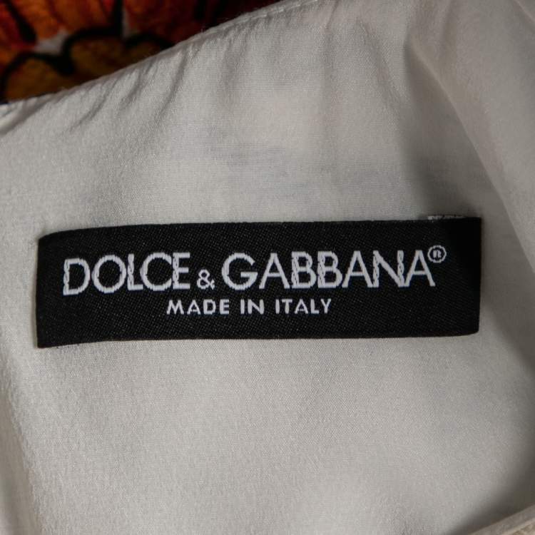 Pre Owned Dolce & Gabbana Multicolor Majolica Printed Cotton Flared Dress S