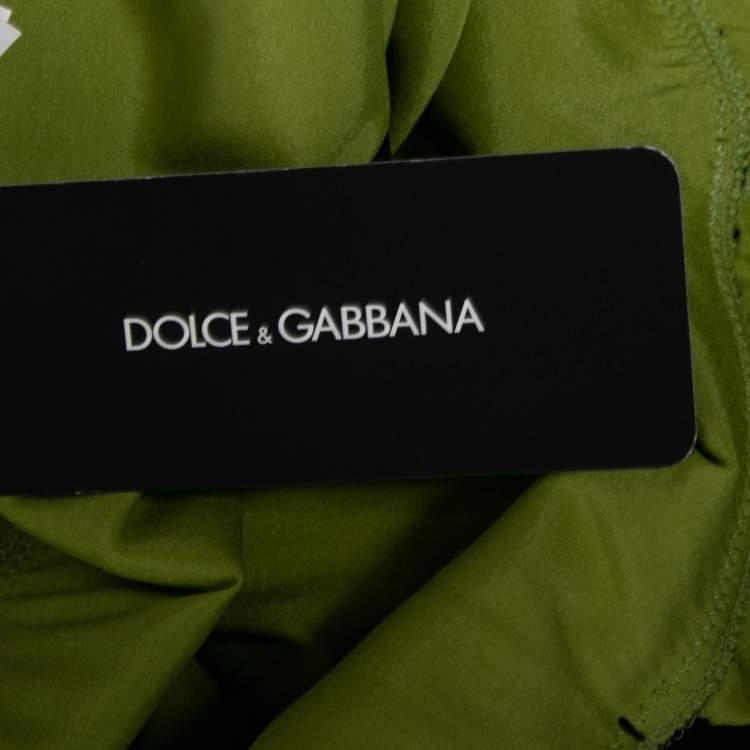 Pre Owned Dolce & Gabbana Underwear Green Silk & Tulle Sleeveless Camisole XL