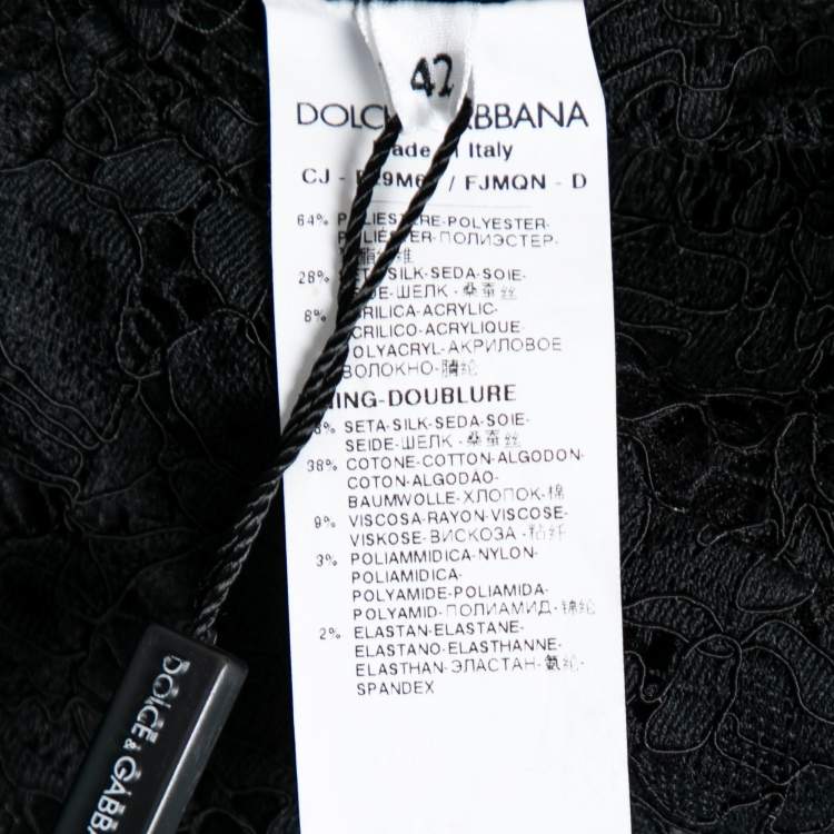 Pre Owned Dolce & Gabbana Black Textured Jacquard Satin Trimmed Blazer Jacket M