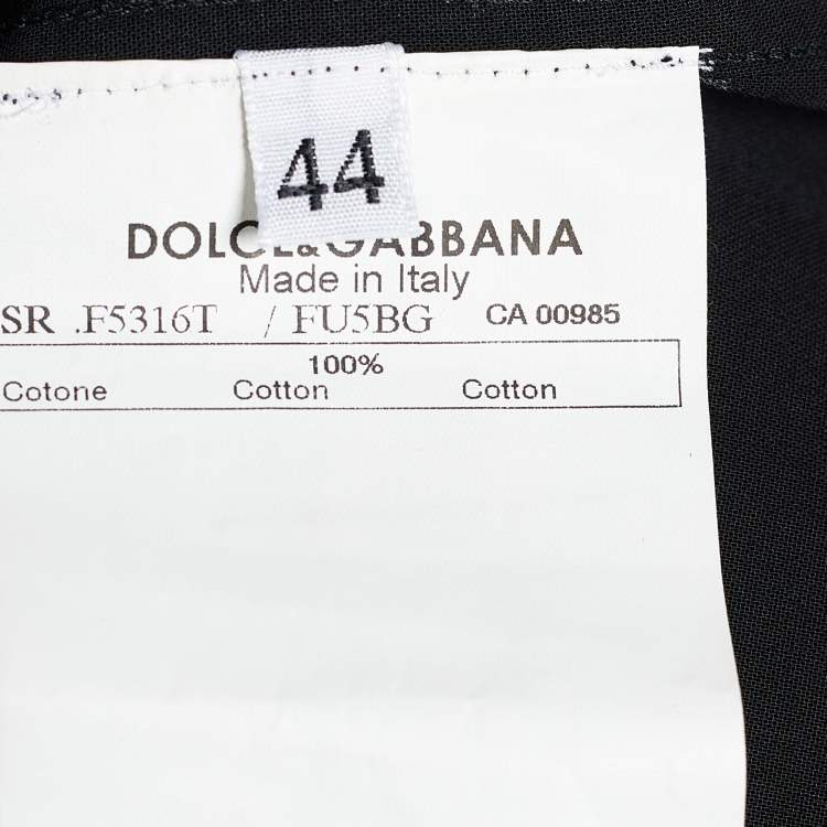 Pre Owned Dolce & Gabbana White/Beige Cotton Long Sleeve Shirt M