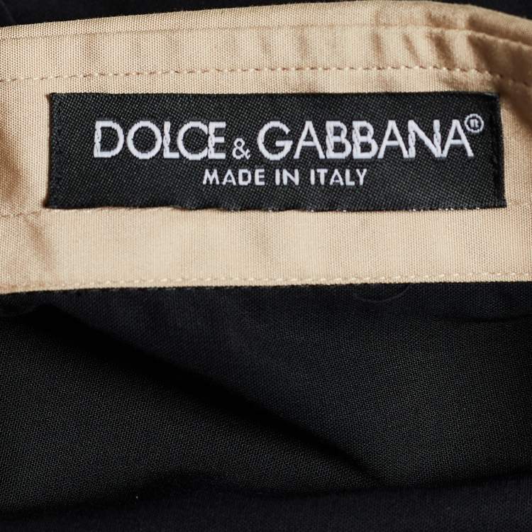 Pre Owned Dolce & Gabbana White/Beige Cotton Long Sleeve Shirt M