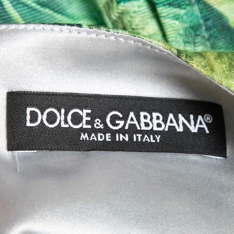 Pre Owned Dolce & Gabbana Multicolor Cotton Hydrangea Print A line Dress S