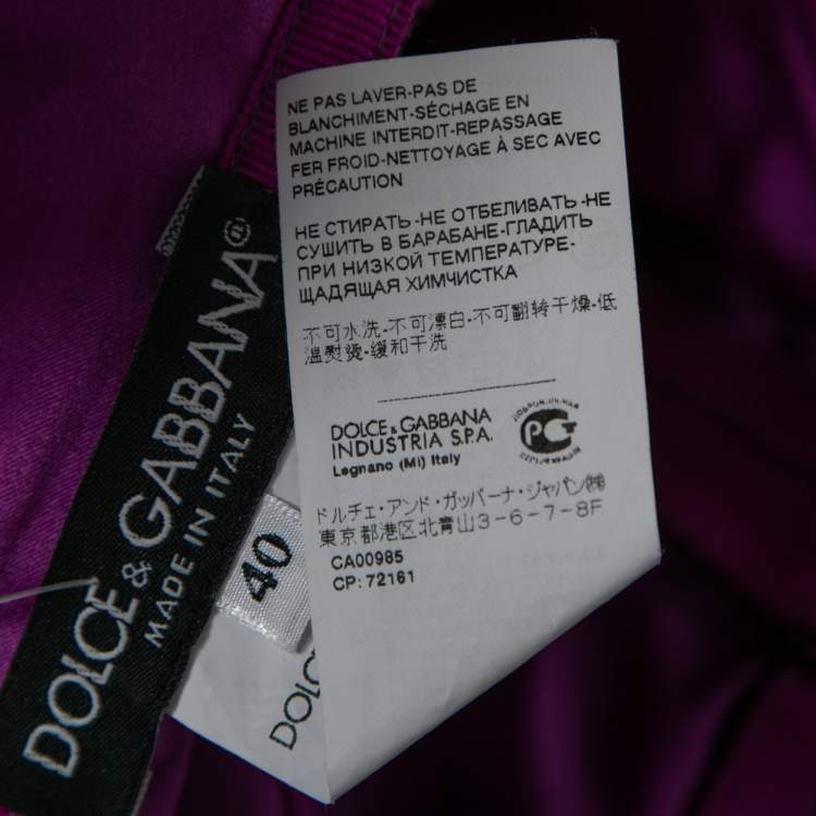 Pre Owned Dolce & Gabbana Purple Lace Sleeveless Dress S
