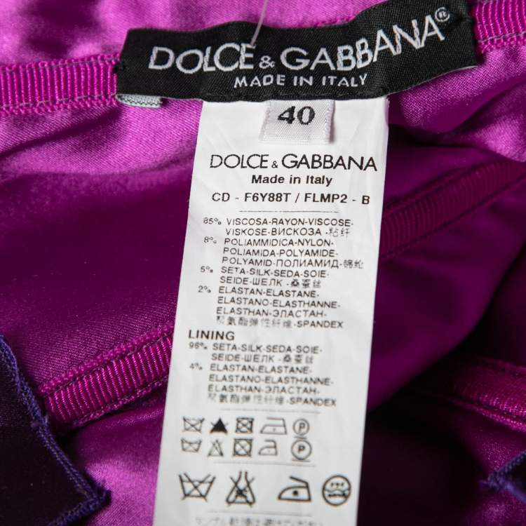 Pre Owned Dolce & Gabbana Purple Lace Sleeveless Dress S