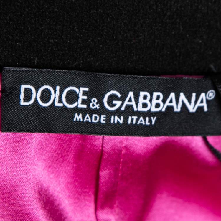 Pre Owned Dolce & Gabbana Pink Crepe Midi Skirt L
