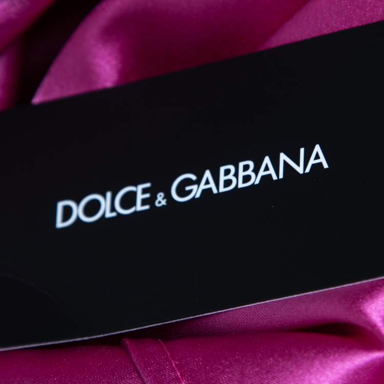 Pre Owned Dolce & Gabbana Pink Crepe Midi Skirt L