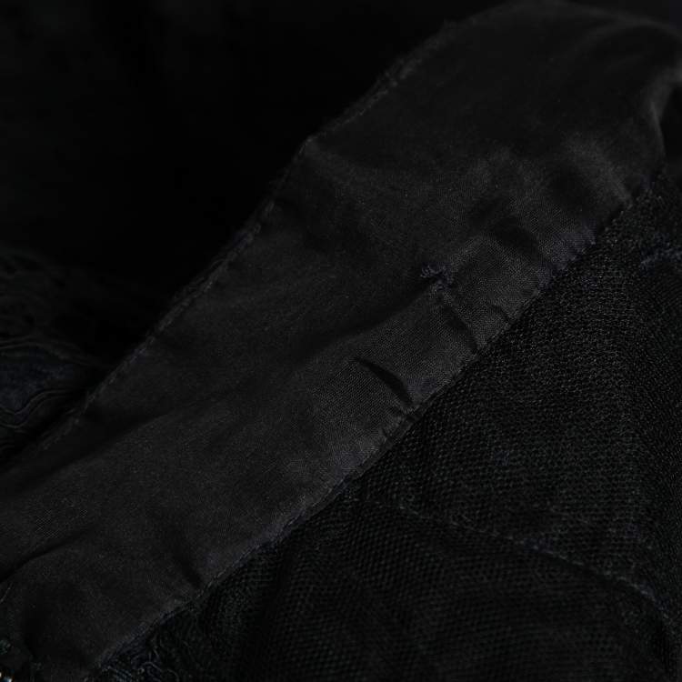 Pre Owned Dolce & Gabbana Black Lace Straight Pants S Waist: 34"