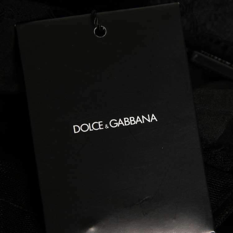 Pre Owned Dolce & Gabbana Black Lace Straight Pants S Waist: 34"