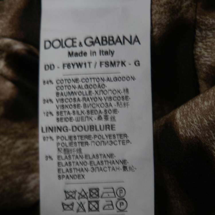 Pre Owned Dolce & Gabbana Black Floral Print Jacquard Sheath Dress S