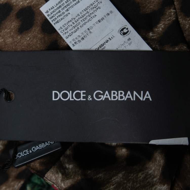 Pre Owned Dolce & Gabbana Black Floral Print Jacquard Sheath Dress S