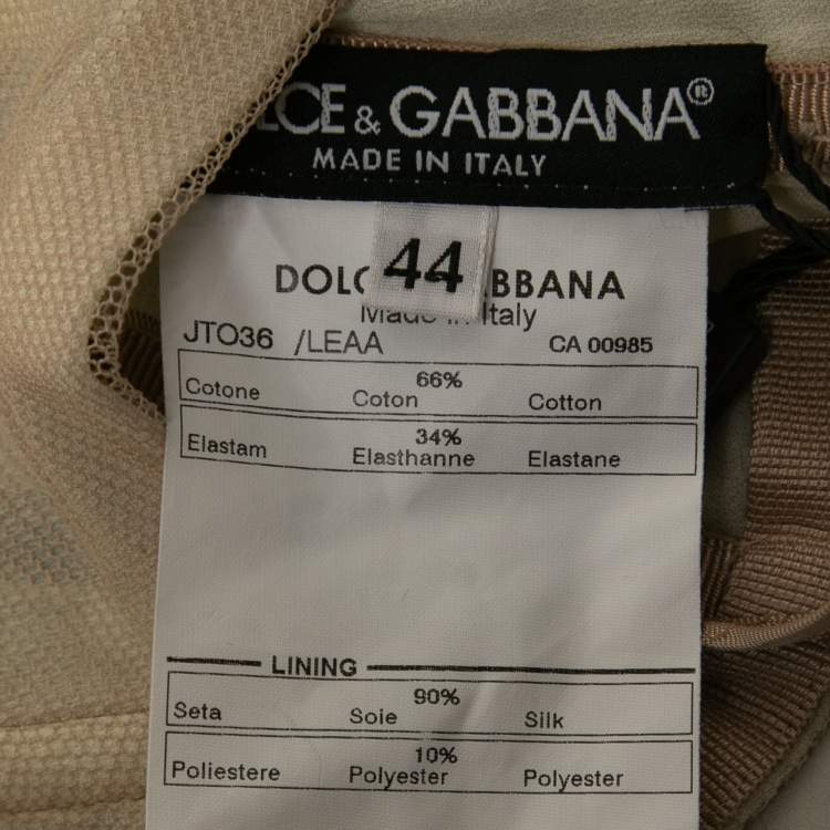 Pre Owned Dolce & Gabbana Beige Tulle Overlay Fringe Trimmed Corset M