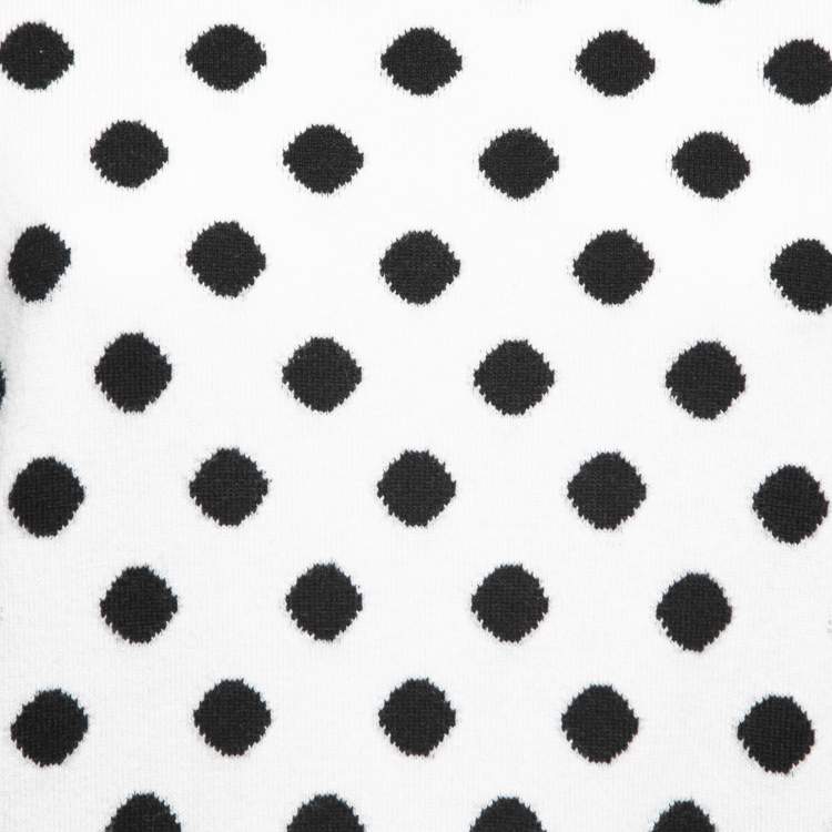 مملوكة مسبقًا Dolce & Gabbana Black & White Polka Dot Cashmere Pullover M