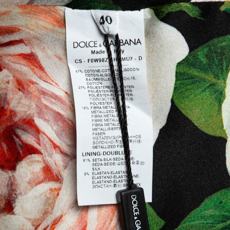 Pre Owned Dolce & Gabbana Multicolor Floral Lured Jacquard Lightweight Coat S 