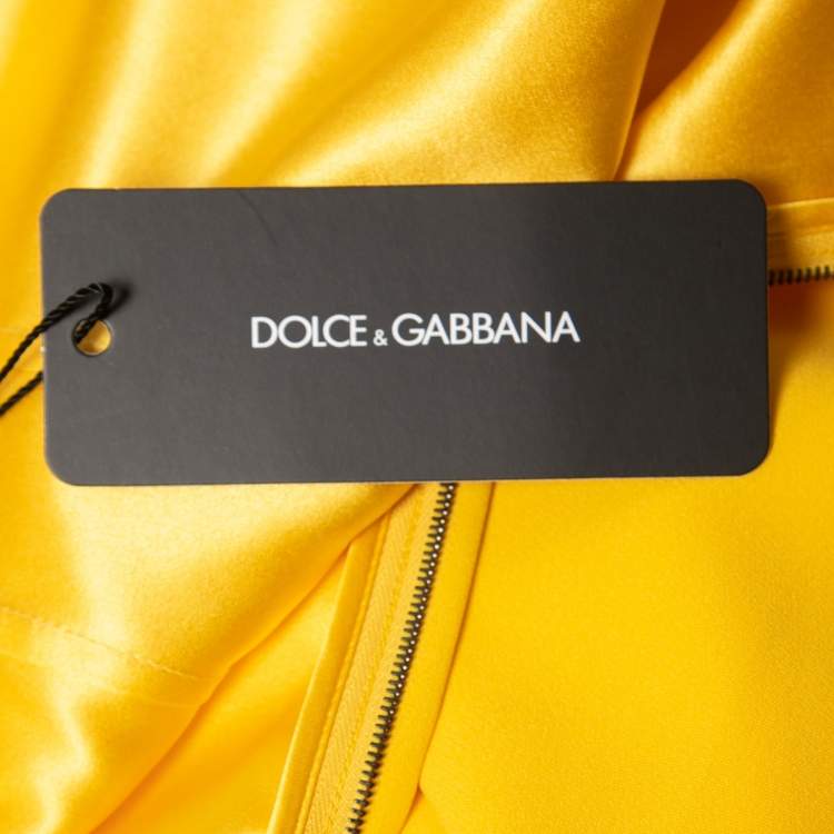 مملوكة مسبقًا Dolce & Gabbana Yellow Crepe Knee Length Skirt S