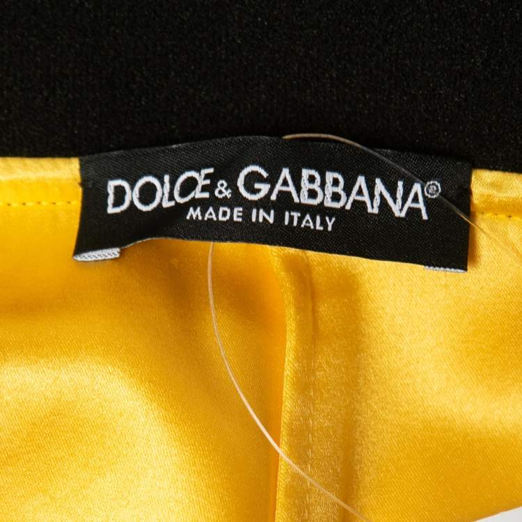 مملوكة مسبقًا Dolce & Gabbana Yellow Crepe Knee Length Skirt S