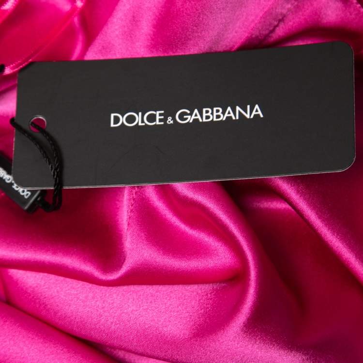 Pre Owned Dolce & Gabbana Pink Crepe Skirt S