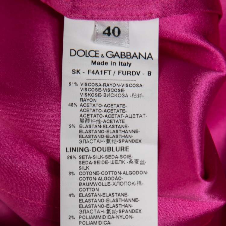 Pre Owned Dolce & Gabbana Pink Crepe Skirt S