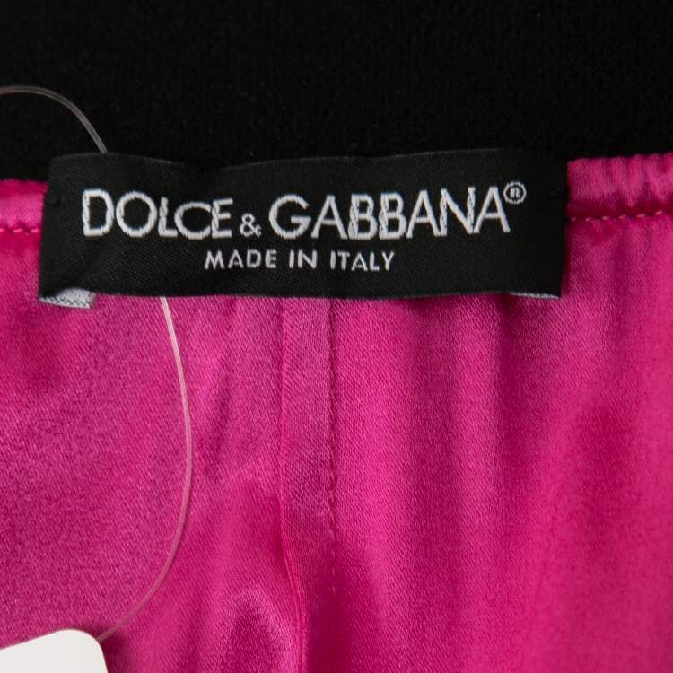 Pre Owned Dolce & Gabbana Pink Crepe Skirt S