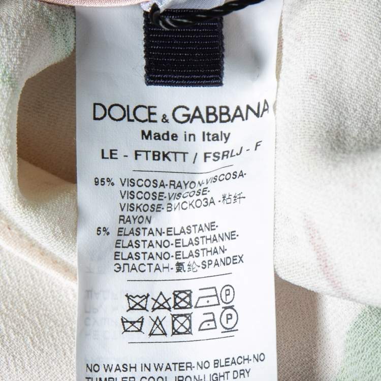مملوكة مسبقًا Dolce & Gabbana Pink Lily Printed Crepe Tapered Legs Pants S