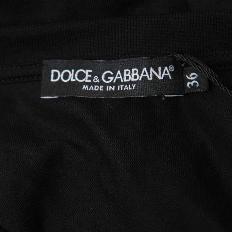 Pre Owned Dolce & Gabbana Black Marilyn Monroe Printed Cotton T-Shirt XS