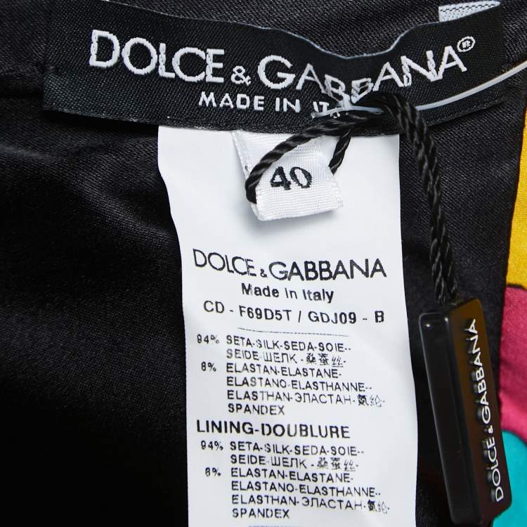 Pre Owned Dolce & Gabbana Black Rose Printed Silk Kimono Dress S
