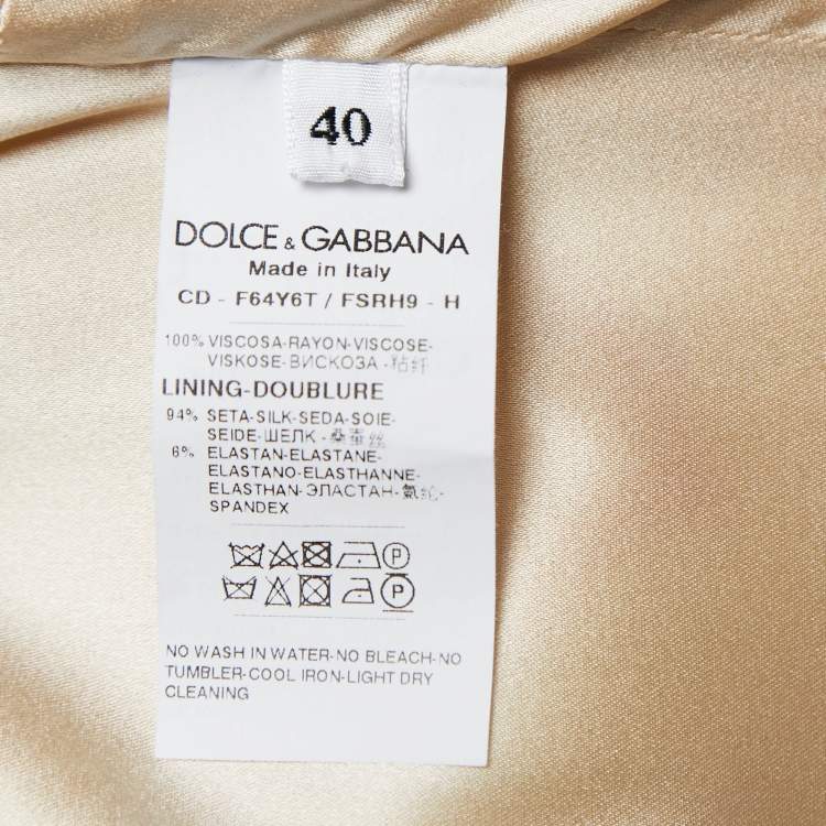 Pre Owned Dolce & Gabbana Pink Floral Printed Crepe Midi Dress S