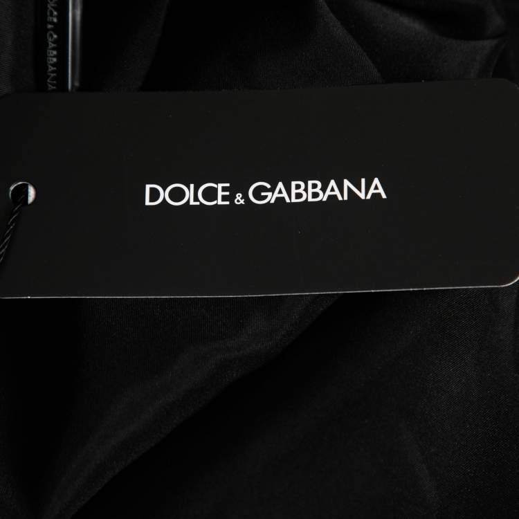 Pre Owned Dolce & Gabbana Black/White Houndstooth Wool Belted Coat L