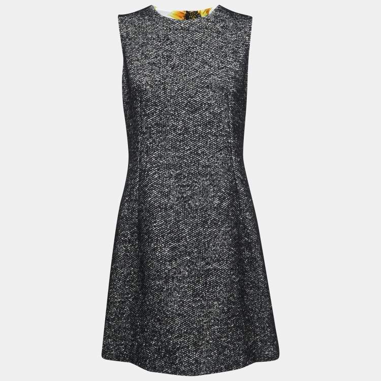 Pre Owned Dolce & Gabbana Grey Wool & Mohair Sleeveless Dress M