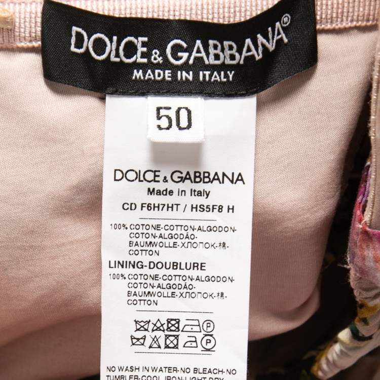 Pre Owned Dolce & Gabbana Pink Floral Printed Cotton Tie Front Strappy Maxi Dress XL