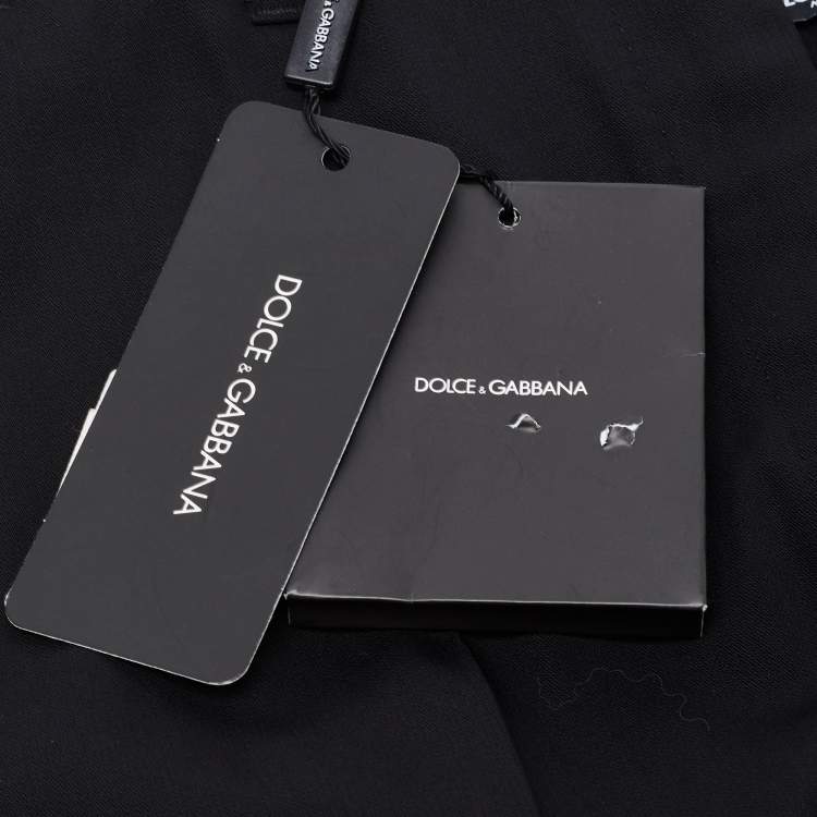 Pre Owned Dolce & Gabbana Black Wool Tapered Leg Trousers S