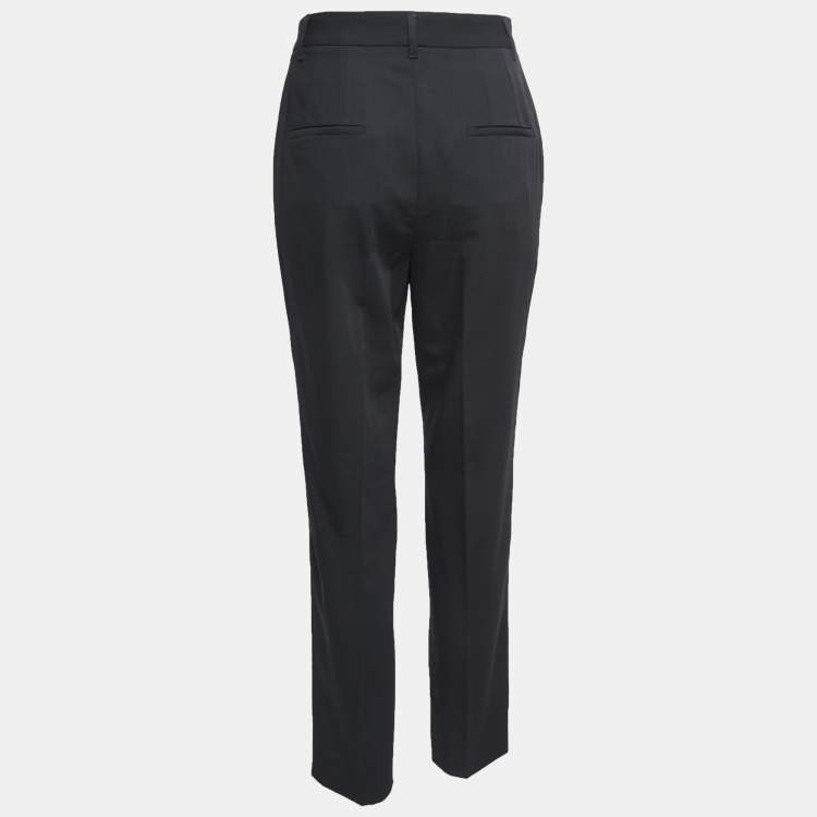 Pre Owned Dolce & Gabbana Black Wool Tapered Leg Trousers S