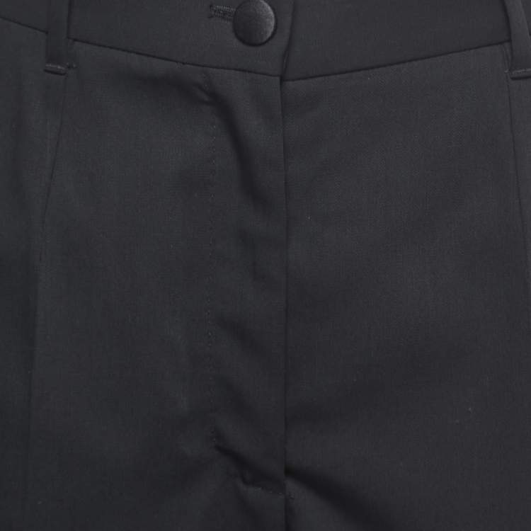Pre Owned Dolce & Gabbana Black Wool Tapered Leg Trousers S