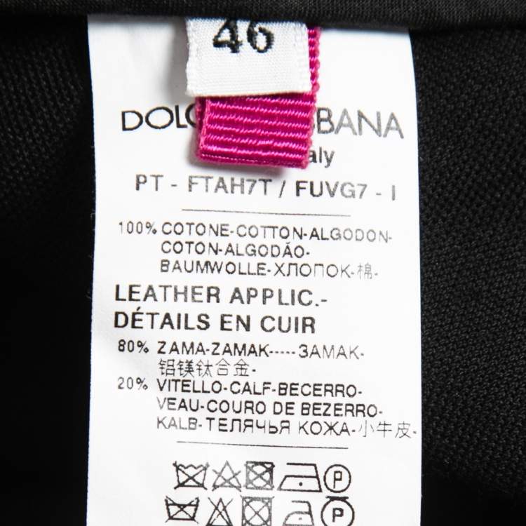 Pre Owned Dolce & Gabbana Black Velvet  Straight Fit Jeans L Waist 34"