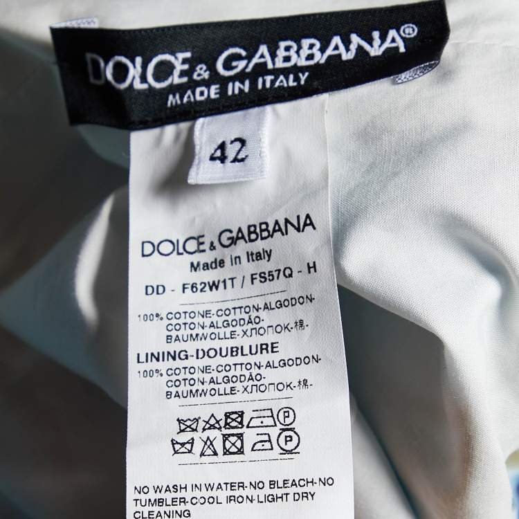 Pre Owned Dolce & Gabbana Blue Floral Printed Cotton Sleeveless Midi Dress M