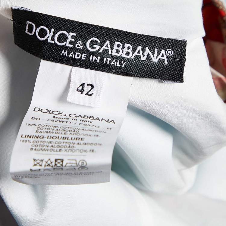 Pre Owned Dolce & Gabbana Blue Floral Printed Cotton Sleeveless Midi Dress M